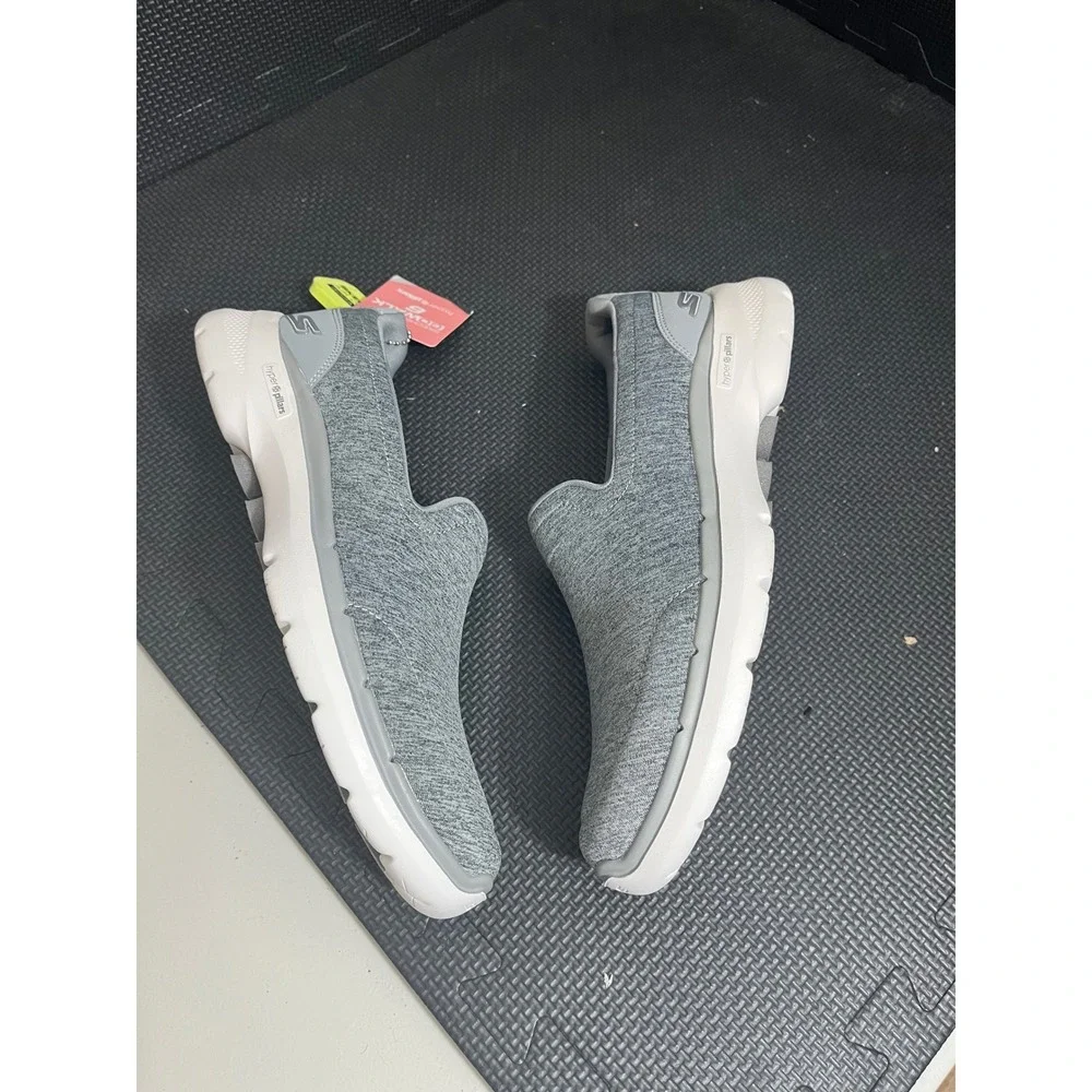 NEW Skechers GoWalk‎ 6 Slip On Womens 10 Grey Heathered Walking Shoes 124507 GRY